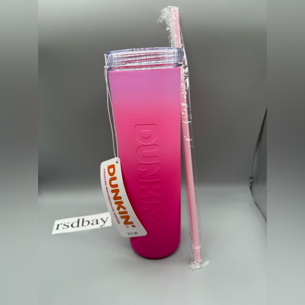 2025 DUNKIN' SUMMER FROSTED WATERCOLOR / PINK / 27 oz /NWT